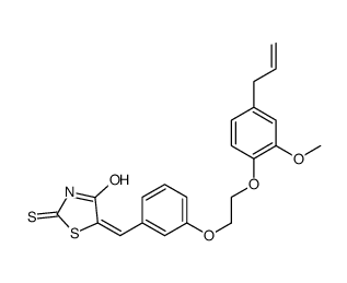(5Z)-5-[[3-[2-(2-methoxy-4-prop-2-enylphenoxy)ethoxy]phenyl]methylidene]-2-sulfanylidene-1,3-thiazolidin-4-one结构式