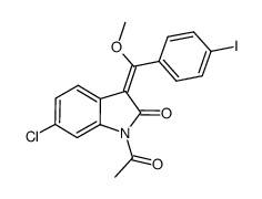 1-acetyl-3-[1-methoxy-1-(4-iodophenyl)methylene]-6-chloro-2-indolinone Structure