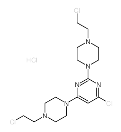 Pyrimidine,4-chloro-2,6-bis[4-(2-chloroethyl)-1-piperazinyl]-, hydrochloride (1:2) Structure