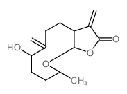 Oxireno[9,10]cyclodeca[1,2-b]furan-9(1aH)-one,decahydro-4-hydroxy-1a-methyl-5,8-bis(methylene)-,[1aR-(1aR*,4R*,7aS*,10aS*,10bR*)]- (9CI) Structure