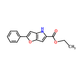 ethyl 2-phenyl-4H-furo[3,2-b]pyrrole-5-carboxylate结构式
