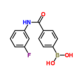 (4-((3-氟苯基)氨基甲酰)苯基)硼酸结构式