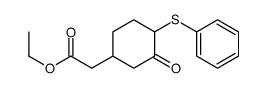 ethyl 2-(3-oxo-4-phenylsulfanylcyclohexyl)acetate结构式