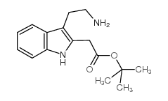 [3-(2-氨基乙基)-1H-吲哚-2-基]乙酸叔丁酯结构式
