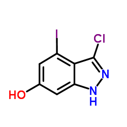 3-Chloro-4-iodo-1H-indazol-6-ol结构式