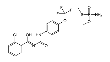 [amino(methylsulfanyl)phosphoryl]oxymethane,2-chloro-N-[[4-(trifluoromethoxy)phenyl]carbamoyl]benzamide Structure