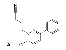 6-Amino-1-(3-cyano-propyl)-3-phenyl-pyridazin-1-ium; bromide Structure