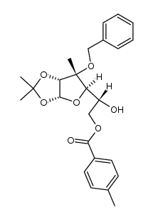 3-O-benzyl-1,2-O-isopropylidene-3-C-methyl-6-O-methylbenzoyl-α-D-allofuranose结构式