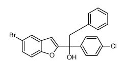 1-(5-bromo-1-benzofuran-2-yl)-1-(4-chlorophenyl)-2-phenylethanol结构式