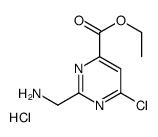 ethyl 2-(aminomethyl)-6-chloropyrimidine-4-carboxylate,hydrochloride Structure