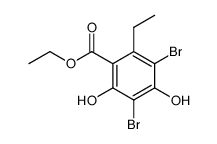 ethyl 3,5-dibromo-6-ethyl-2,4-dihydroxybenzoate结构式