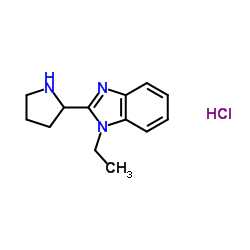 1-Ethyl-2-(2-pyrrolidinyl)-1H-benzimidazole dihydrochloride结构式