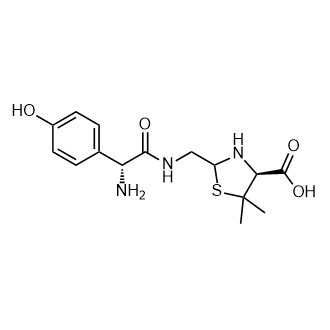 (4S)-2-(((R)-2-氨基-2-(4-羟基苯基)乙酰氨基)甲基)-5,5-二甲基噻唑烷-4-羧酸(阿莫西林杂质)结构式