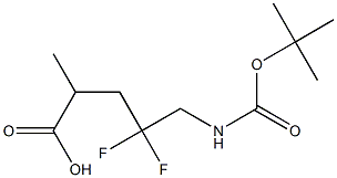 (叔丁氧基羰基氨基)-4,4-二氟-2-甲基戊酸结构式