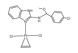 trans-PtCl2(C2H4)(2-N-(CH(OCH3)C6H4-4-Cl)benzimidazole)结构式