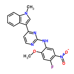 N-(4-氟-2-甲氧基-5-硝基苯基)-4-(1-甲基-1H-吲哚-3-基)-2-嘧啶胺结构式
