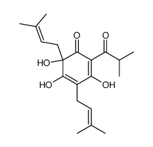 3,5,6-trihydroxy-4,6-bis(3-methylbut-2-enyl)-2-(2-methylpropanoyl)cyclohexa-2,4-dien-1-one结构式