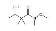 3-hydroxy-N-methoxy-N,2,2-trimethylbutanamide结构式
