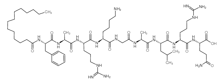 Myristoyl-Phe-Ala-Arg-Lys-Gly-Ala-Leu-Arg-Gln-OH trifluoroacetate salt Structure