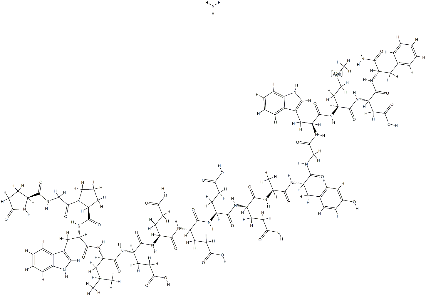18-34-Gastrin I (pig), 18-(5-oxo-l-proline)-22-l-leucine-, ammonium salt Structure