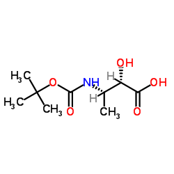 3-[[(叔丁氧基)羰基]氨基]-2-羟基-(2S,3S)-丁酸结构式