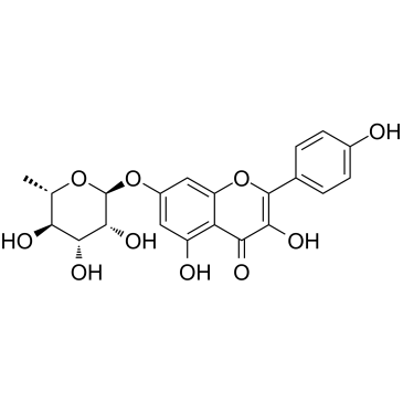 山柰酚-7-O-鼠李糖苷结构式