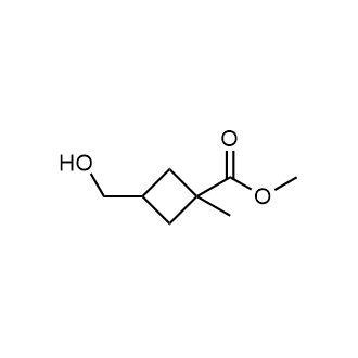 3-(羟甲基)-1-甲基环丁烷-1-羧酸甲酯结构式