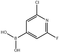 (2-氯-6-氟吡啶-4-基)硼酸结构式
