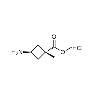 (1r,3r)-3-氨基-1-甲基环丁烷-1-羧酸甲酯盐酸盐结构式