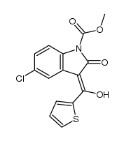 (Z)-5-chloro-3-[1-hydroxy-1-(2-thienyl)methylene]-1-methoxycarbonyl-2-oxo-2,3-dihydroindole Structure