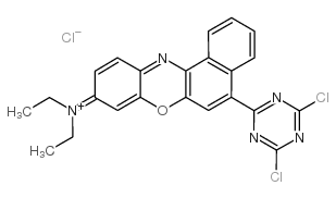 9-Diethylamino-5-(4,6-dichloro-s-triazinyl)-9H-benzo[a]phenoxazine Chloride Structure
