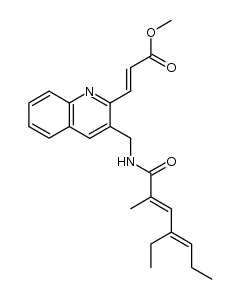 methyl (E)-3-(3-(((E,E)-4-ethyl-2-methyl-2,4-heptadienamido)methyl)quinolin-2-yl)acrylate结构式