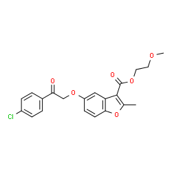 2-methoxyethyl 5-(2-(4-chlorophenyl)-2-oxoethoxy)-2-methylbenzofuran-3-carboxylate Structure