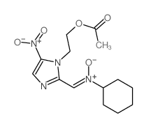 [1-(2-acetyloxyethyl)-5-nitro-imidazol-2-yl]methylidene-cyclohexyl-oxido-azanium Structure