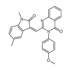 2-[(E)-(1,5-dimethyl-2-oxoindol-3-ylidene)methyl]-3-(4-methoxyphenyl)quinazolin-4-one Structure