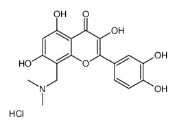 [2-(3,4-dihydroxyphenyl)-3,5,7-trihydroxy-4-oxochromen-8-yl]methyl-dimethylazanium,chloride Structure