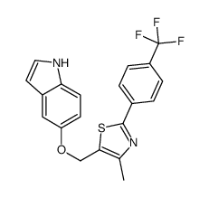 5-(1H-indol-5-yloxymethyl)-4-methyl-2-[4-(trifluoromethyl)phenyl]-1,3-thiazole结构式