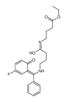 ethyl 4-[4-[[(Z)-(3-fluoro-6-oxocyclohexa-2,4-dien-1-ylidene)-phenylmethyl]amino]butanoylamino]butanoate结构式