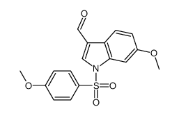 6-methoxy-1-(4-methoxyphenyl)sulfonylindole-3-carbaldehyde结构式