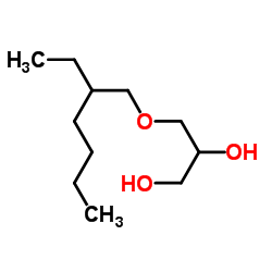 3-(2-乙基己氧基)-1,2-丙二醇结构式