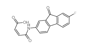 3-[(7-fluoro-9-oxo-fluoren-2-yl)carbamoyl]prop-2-enoic acid结构式