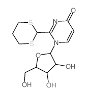 4(1H)-Pyrimidinone, 1-b-D-arabinofuranosyl-2-(1,3-dithian-2-yl)-结构式