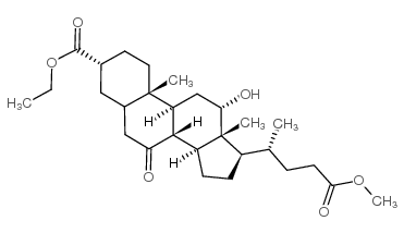 3-alpha-Ethoxycarbonyl-12-alpha-hydroxy-7-oxocholan-24-oic acid, methy l ester结构式
