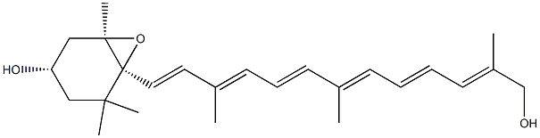 (3S,5R,6S)-5,6-Epoxy-5,6-dihydro-12'-apo-β,ψ-carotene-3,12'-diol结构式