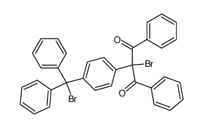2-bromo-2-[4-(α-bromo-benzhydryl)-phenyl]-1,3-diphenyl-propane-1,3-dione Structure