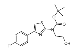 (4-(4-fluorophenyl)thiazol-2-yl)-(2-hydroxyethyl)-carbamic acid tert-butyl ester结构式