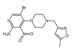 5-bromo-4-[4-[(5-methyl-isoxazol-3-yl)methyl]piperazin-1-yl]-3-nitro-pyridin-2-ylamine结构式