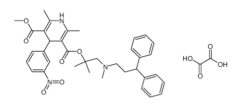 (R,S) 1,4-dihydro-2,6-dimethyl-4-(3-nitrophenyl)-3,5-pyridinedicarboxylic acid 2-[(3,3-diphenylpropyl)methylamino]-1,1-dimethylethyl methyl ester oxalate Structure