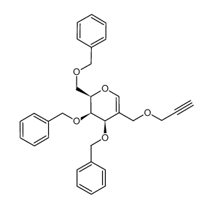 1,5-anhydro-3,4,6-tri-O-benzyl-2-deoxy-2-C-(2'-propynyloxy)methyl-D-lyxo-hex-1-enitol结构式