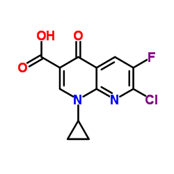 1-Cyclopropyl-6-fluoro-7-chloro-4-oxo-1,4-dihydro-1,8-naphthyridine-3-carboxylic acid Structure